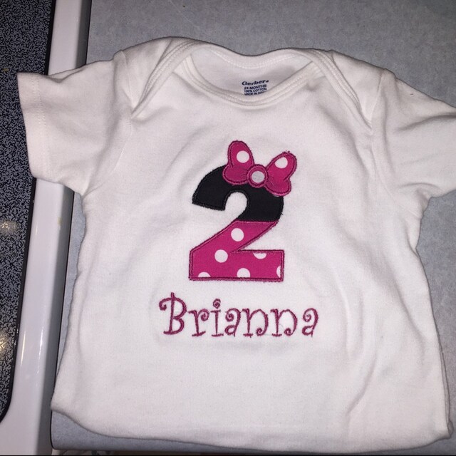 Minnie Number 2 Machine Embroidery Applique - Etsy