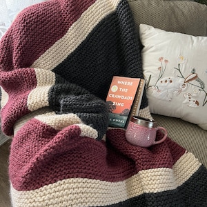 Chunky Striped Throw Blanket Knitting Pattern - Every Now & Then — Fifty  Four Ten Studio
