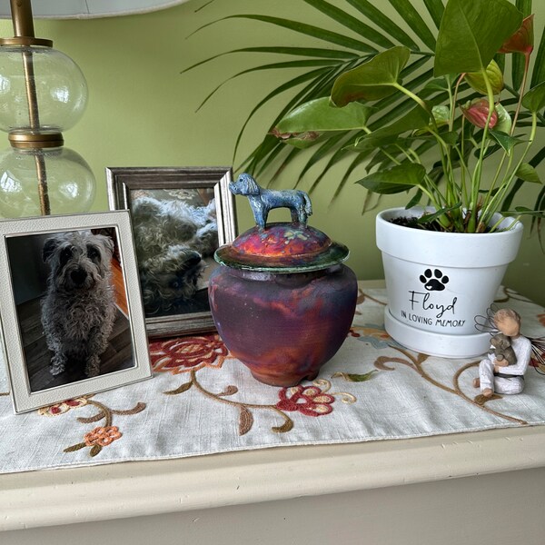 Urne Funéraire En Raku Bleue - Etsy