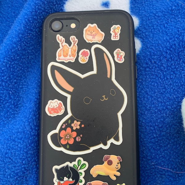 Vinyl Sticker Black Rabbit - Etsy