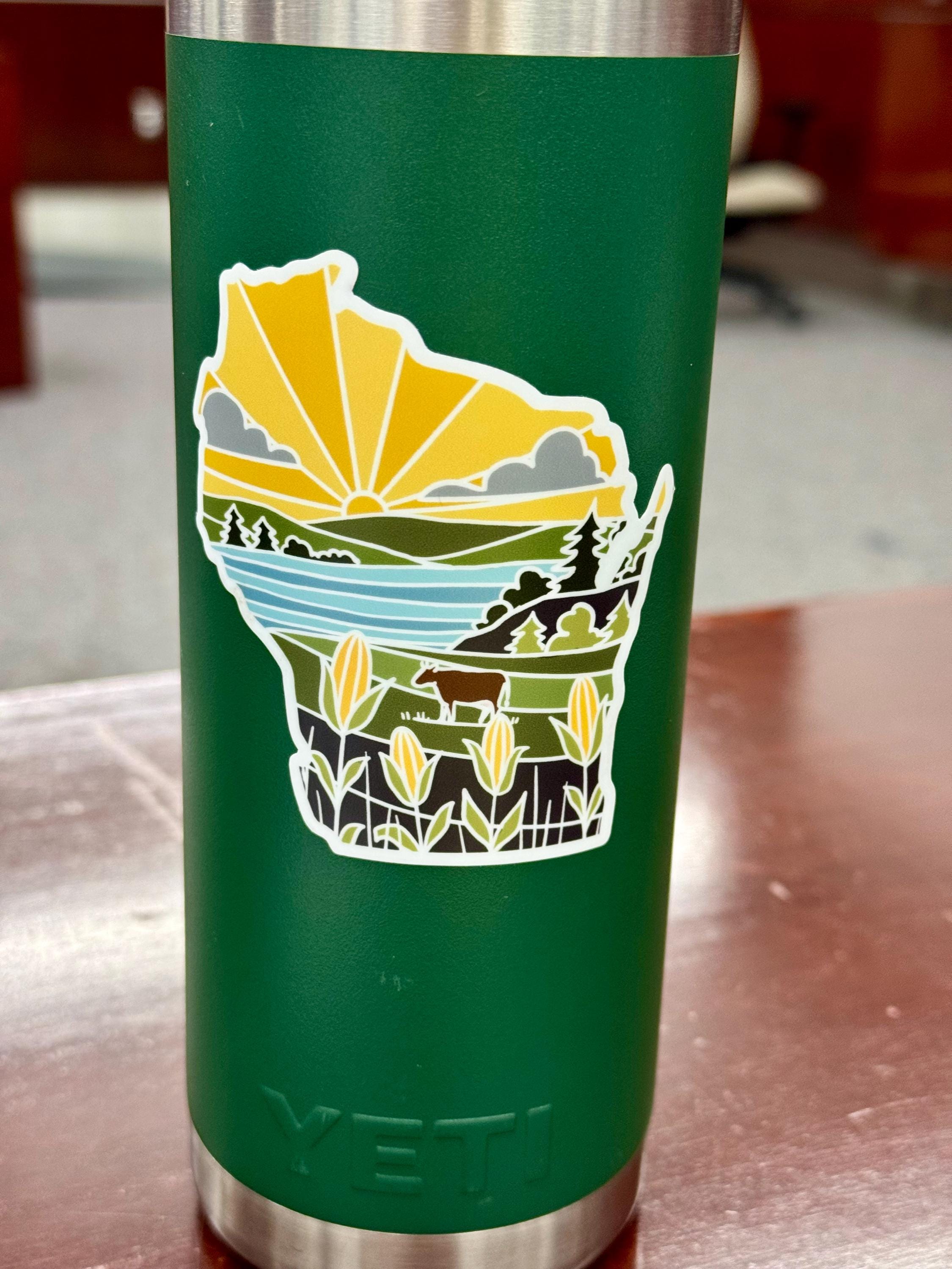 Wisconsin Durable Sticker | High Quality Bumper Sticker | United States Vinyl Decal | Weatherproof Sticker | Water Bottle Sticker | 3.25&quot;