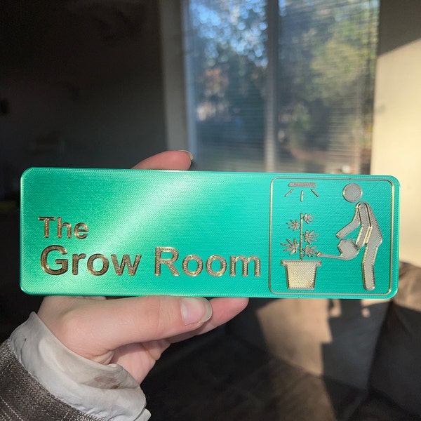 Grow. Sign Color The Grow Room Sign - Glow in the Dark - Stoners Decor - Green Growers ...