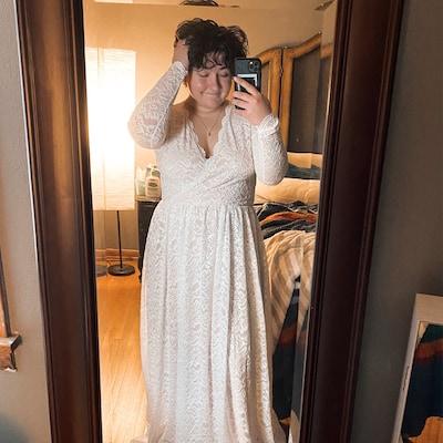 Curvy Ivory Blush Wedding Dress With Pockets 1268 - Etsy