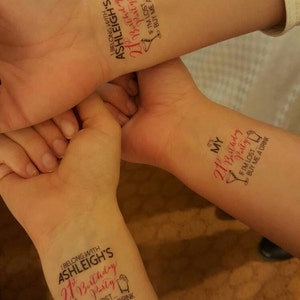 Tatouages Temporaires Danniversaire Personnalises Girls Etsy Canada