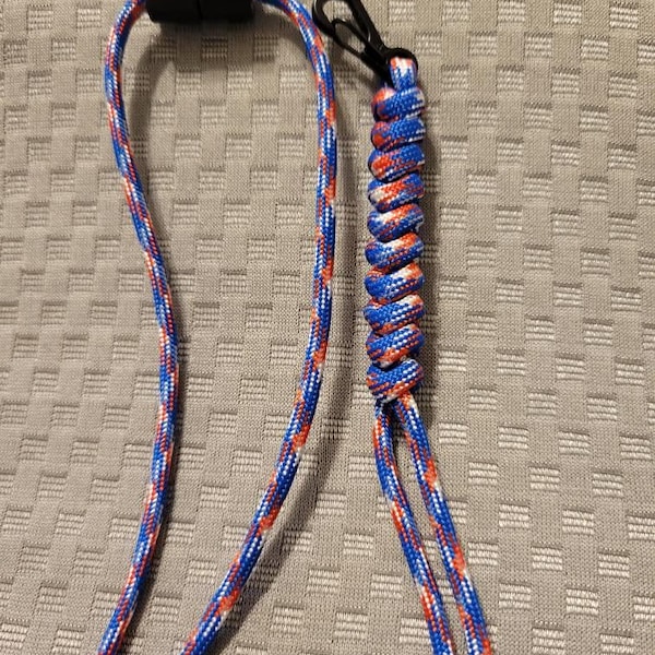 Paracord ID Lanyard With Safety Breakaway Clasp, Key Lanyard With Black ...