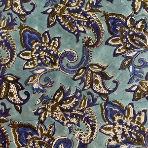 Indian Hand Block Printed Soft Fabric Floral Print Fabric - Etsy