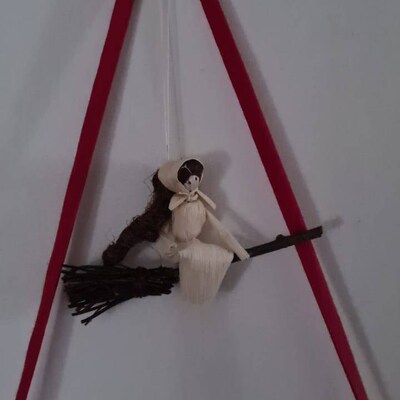 Set of Kitchen Witch Dolls, Kitchen Witch Hanging, Witch on a Broom ...