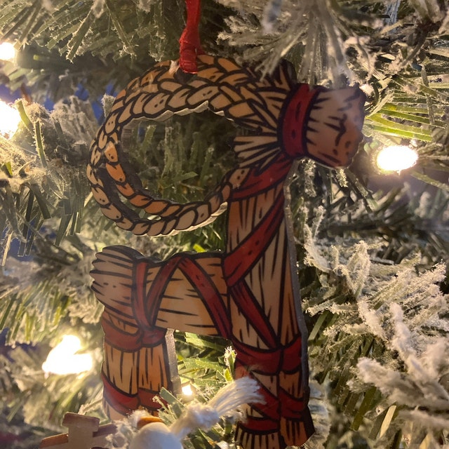 Yule Goat Ornament, Julbock Wooden Ornament, Winter Solstice