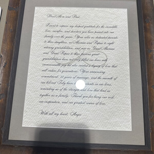 Custom Written and Framed Keepsake Letters - Etsy