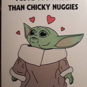 Baby Yoda Valentines Card Chicky Nuggies Star Wars The Child Etsy