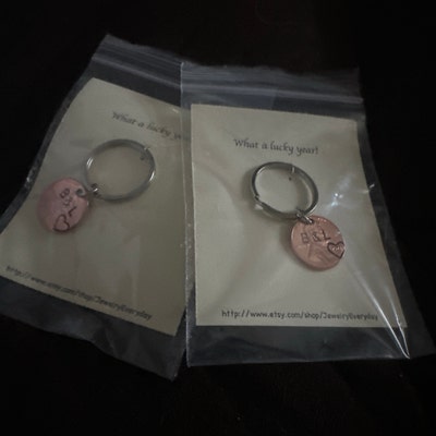 Personalized 7th Year Copper Anniversary Keychains; Custom Gift, Puzzle