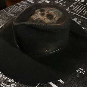 Custom Mens Rock N Roll Fedora Distressed, Western Gamblers Hat ...
