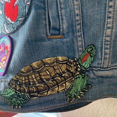 Red-eared Red Eared Slider Terrapin Turtle Iron on Patch - Etsy