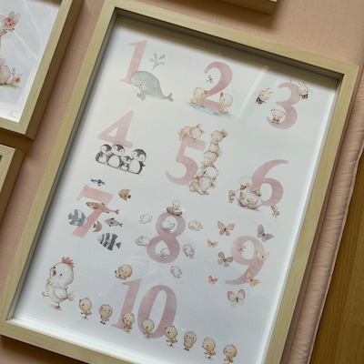 NUMBERS WALL ART, Animal Numbers, 1 to 10 Numbers, Numbers Nursery ...