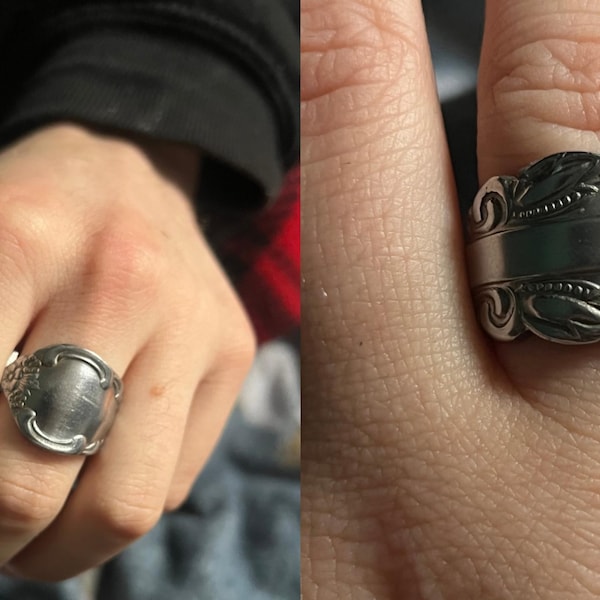 Mystery Vintage Spoon Rings - Stainless Steel and Silver - Unisex ...