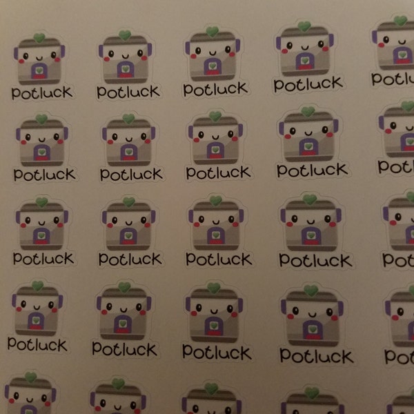 Potluck Dinner Planner Stickers - Etsy