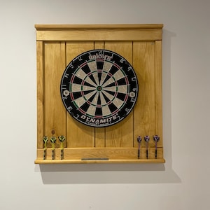 Jeu De Fléchettes Professionnel 18" - Cible En Sisal Auto-cicatrisante, Avec Cabinet En Bois