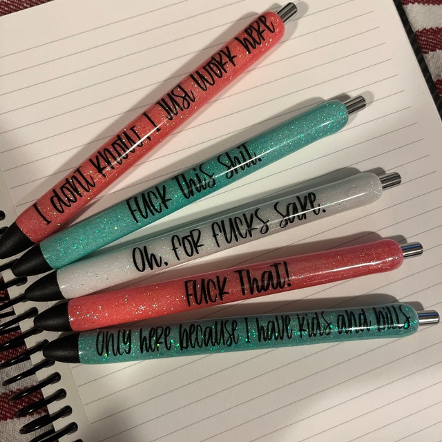 Set of 5 Days of the Week Glitter Epoxy Gel Pens, Sassy Epoxy Glitter Gel  Pens, Funny Gel Pen, Adult Humor Gel Pen, Inkjoy Brand, Custom 