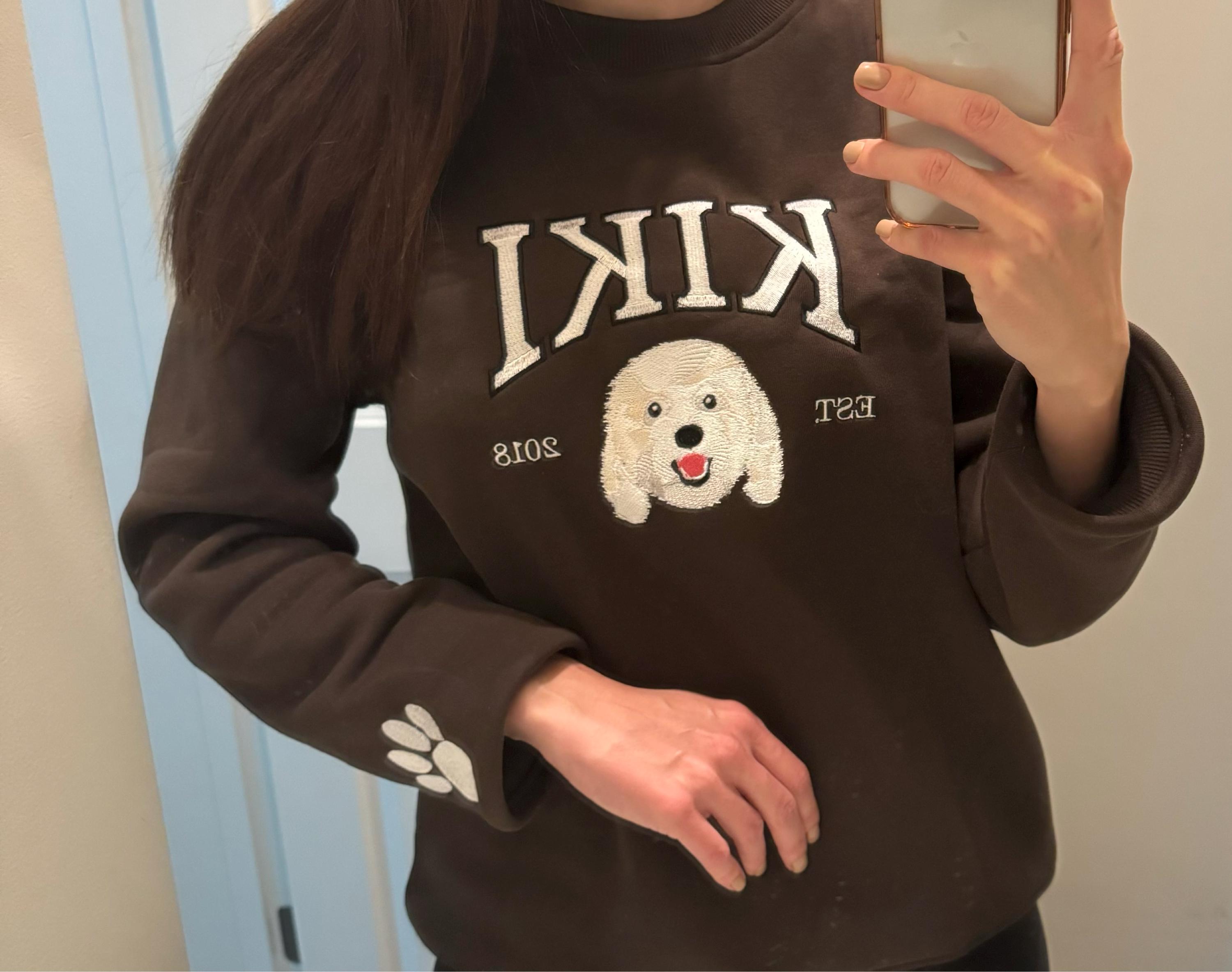 Custom Embroidered Pet From Your Photo T-Shirt, Personalized Cat Sweatshirt, Pet Name Sweatshirt, Cat Mom Gift, Cat Lover Gift, Pet Gift