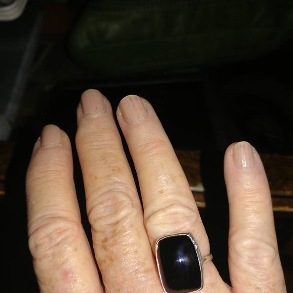Cushion Black Onyx Sterling Ring main image 1
