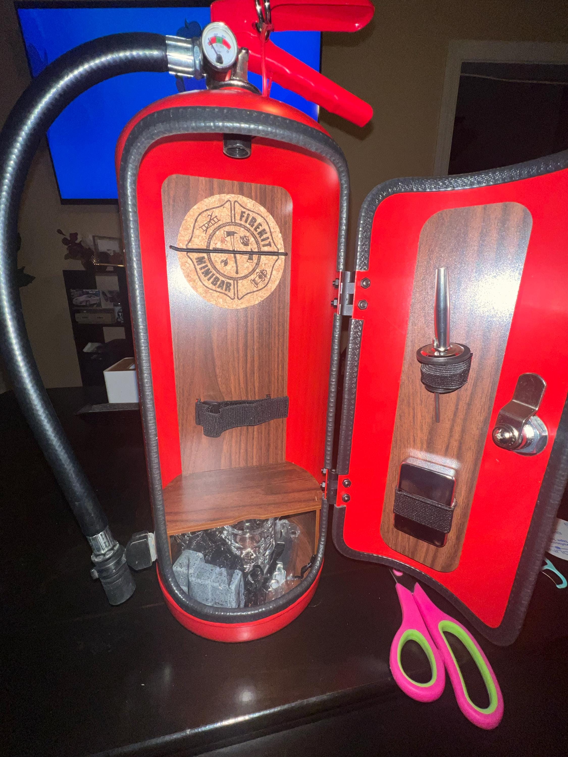 Personalized Fire Extinguisher Mini Bar Firefighter gift original present for man him husband unique best dad guys unique boyfriend
