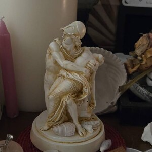 アレスとアフロディーテ（マルスとビーナス）彫刻大理石経年緑青彫像12