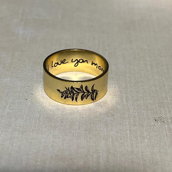 Children Artwork Ring • Personalized Kid Drawing Ring in Sterling ...