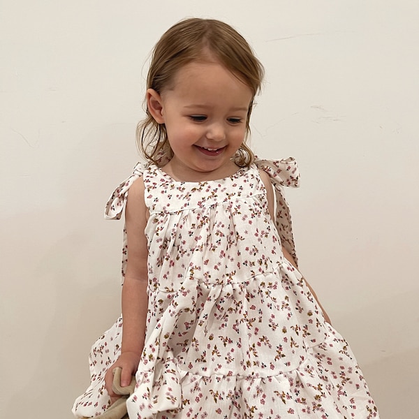 Girls Tiered Shoulder Strap A-line Dress PDF Sewing Pattern - Etsy