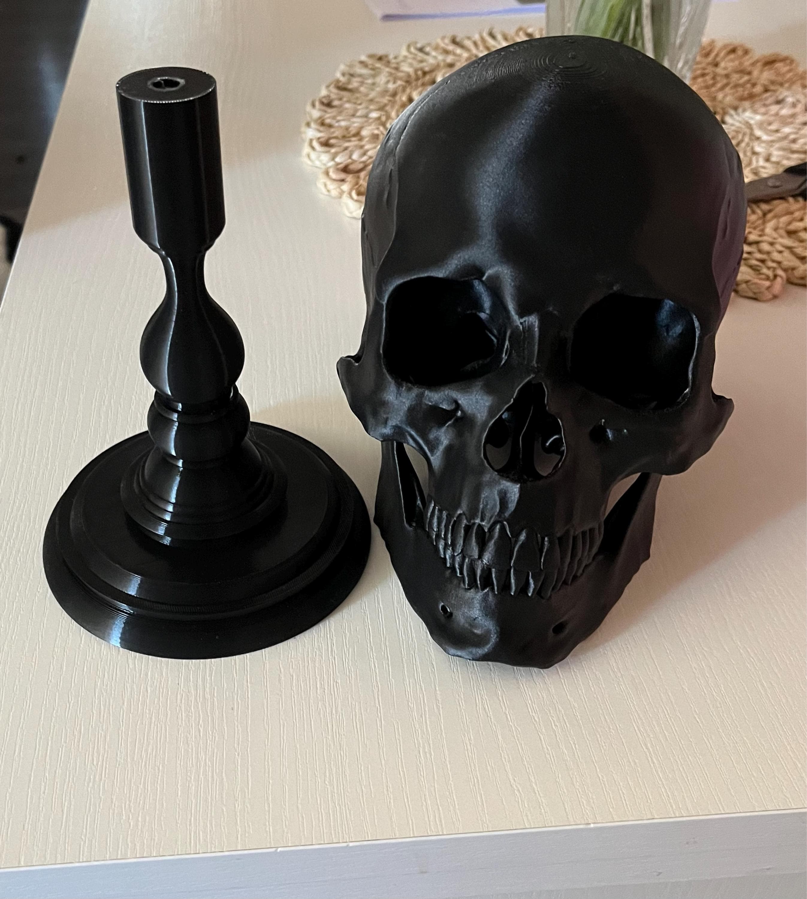 Realistic Human Skull, Skull Replica with Detachable Plinth, 3D-PRINTED