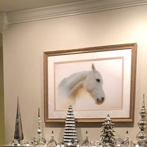 White Horse Photography Print Fantasy Home Decor Wall Art For Children Nursery Room Kids Bedroom Dreamy Soft Light Photo Whimsical Girl