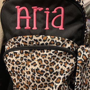 Nfinity leopard backpack top