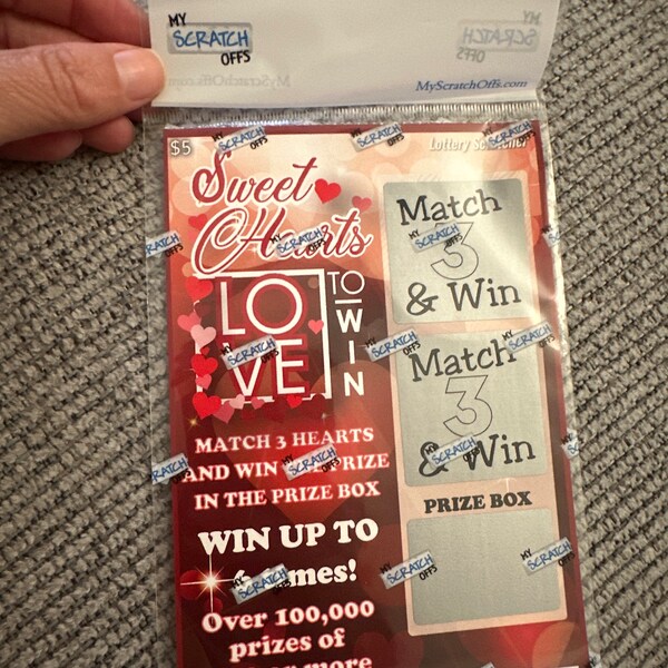 Custom Valentine's Day Scratch off Ticket: Sweethearts Fake Lotto ...
