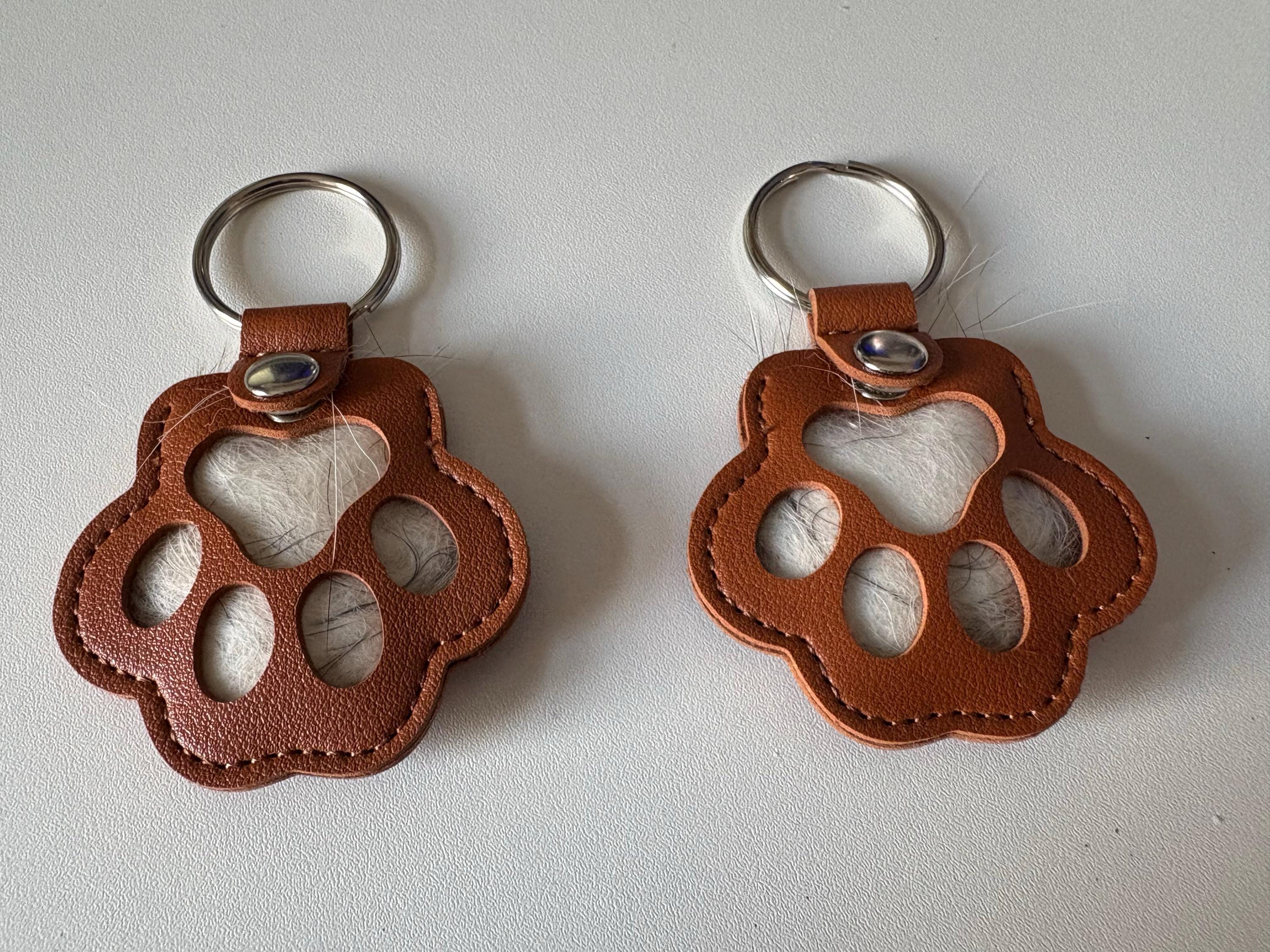 Pet hair memorial charm, Personalized pet hair keepsake holder for dog and cat fur, Dog hair storing, Dog fur keep, Engraved pet loss gift.