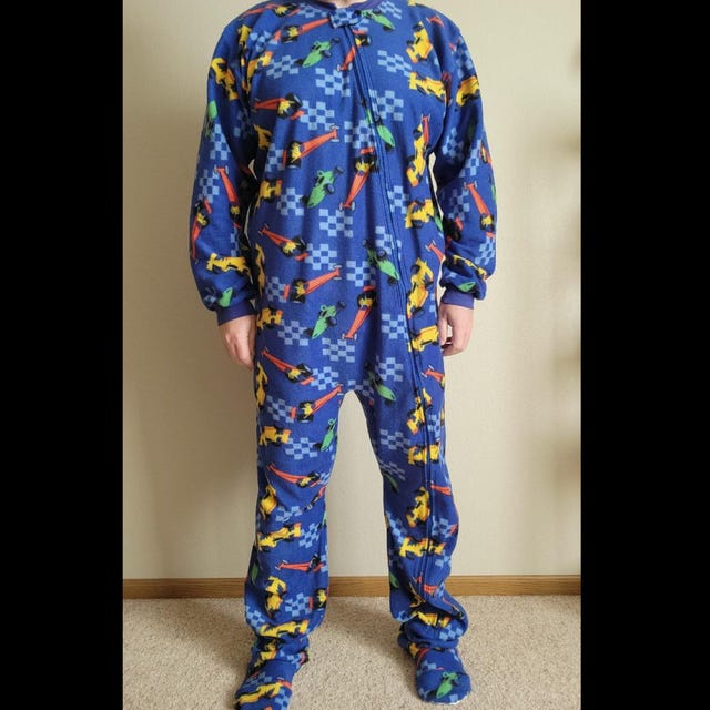 Rainbow Dinosaur Jersey Knit Footie Pajamas With LOCKING Zipper Custom Made for You W elastic in the Ankles Etsy Canada