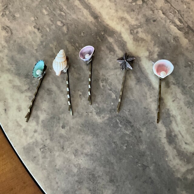 SEASHELL BOBBY PINS Beach Wedding Mermaid Hair Clip Pearl  display picture 1