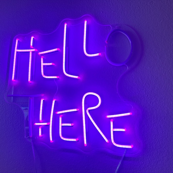 Hello There, Hell Here Neon Sign,personalized Gifts, Halloween Decor ...