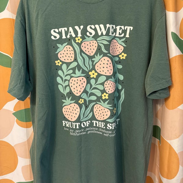 Boho Christian Strawberry Shirt Fruits of the Spirit Bible Verse Shirt ...