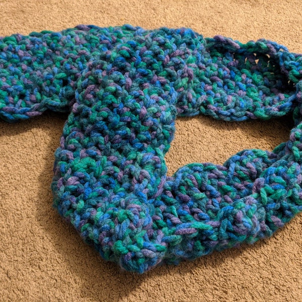 ONE HOUR CROCHET Cowl Pattern, Chunky Infinity Scarf Pattern, Scalloped ...