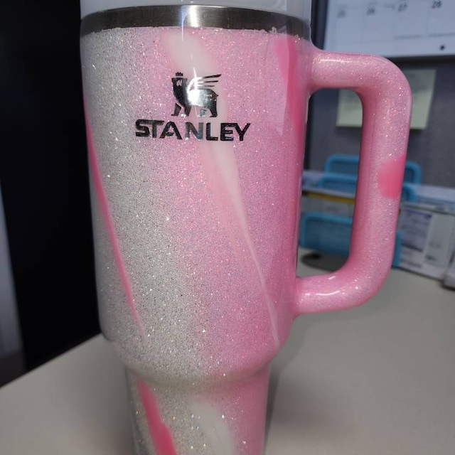 Pink, White, and Silver Milkyway Stanley Tumbler MADE TO ORDER 