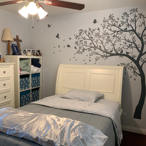 Wall Decal Large Tree Decals Huge Tree Decal Nursery With Birds Tree ...