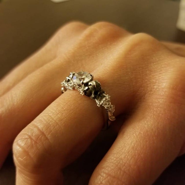 St ivy skull engagement on sale ring