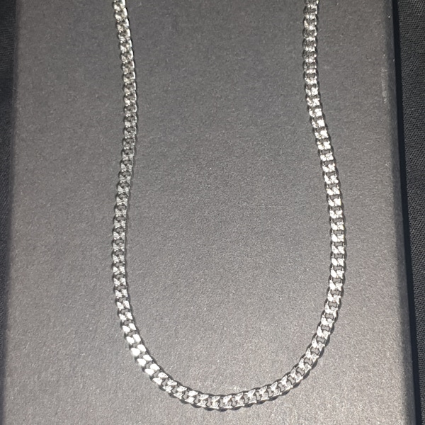Connell Style Flat Cut Stainless Steel Silver Curb Chain Necklace Non ...