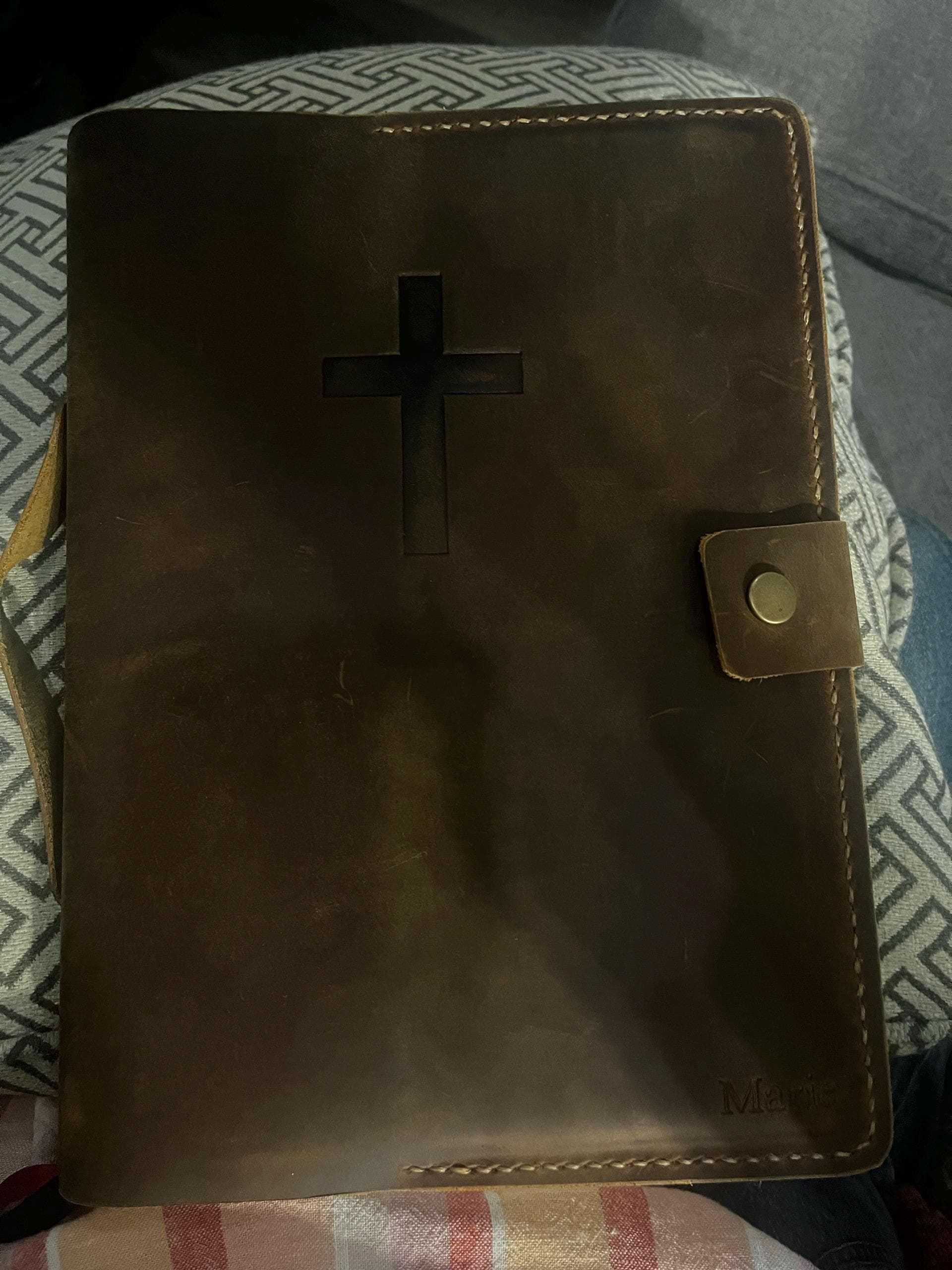 Personalized KJV Holy Bible cover with handle , Custom leather holy bible book case cover, Jw gift - Elders gifts, 307J+H