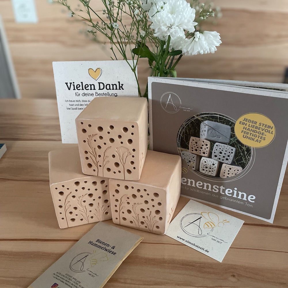 3er set Bienensteine Insektenhotel Bienenhotel