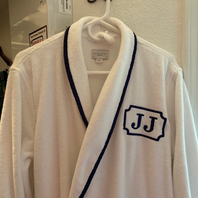Personalized Turkish Plush Robe With Piping, Monogrammed 100% Cotton ...