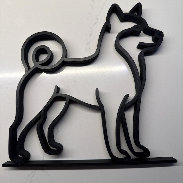 Customer photo of Shiba Inu Line Art Sculpture in their home