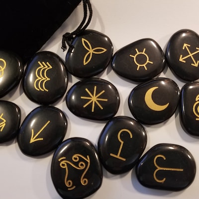 RUNE STONES Professional Witches RUNE Set 13PC Black - Etsy