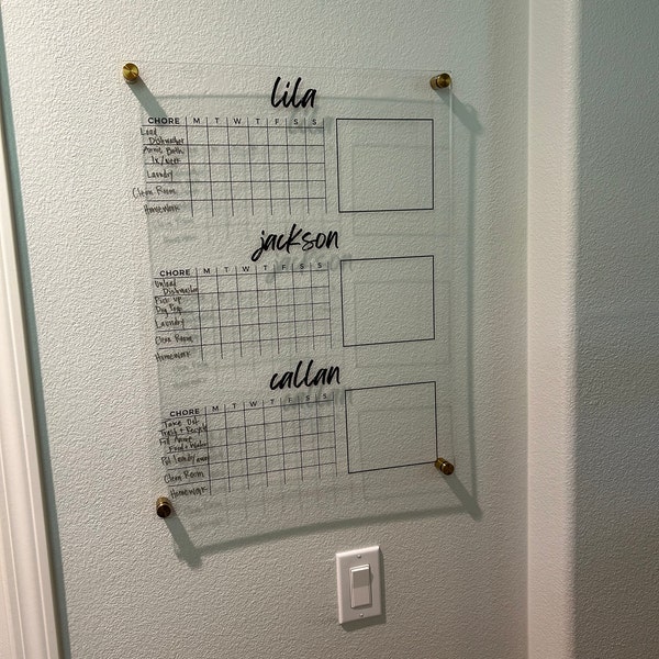 Chore Chart for Kids Personalized Dry Erase Board Goal Incentive Reward ...