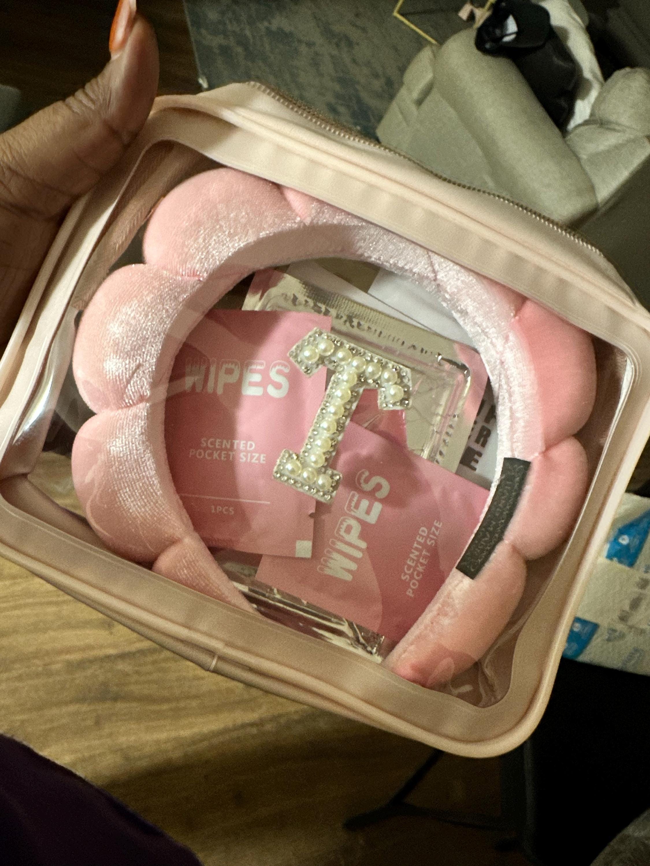 Personalized Care Package with Makeup Bag Bachelorette Party Gift Bag Party Favor for Teen Girl Slumber Party Pamper Spa Gift for Mom To Be