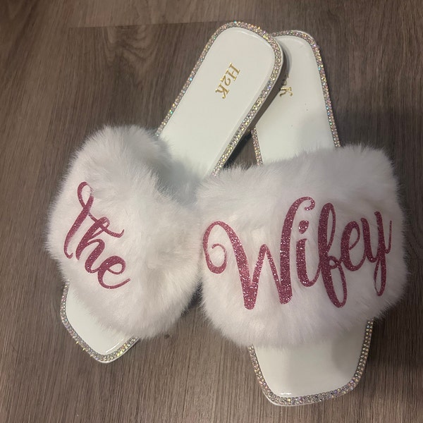 BRIDE TERRY CLOTH SLIDES